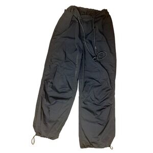 Drawstring Mid Waist Flap Pocket Parachute Pants Size Small